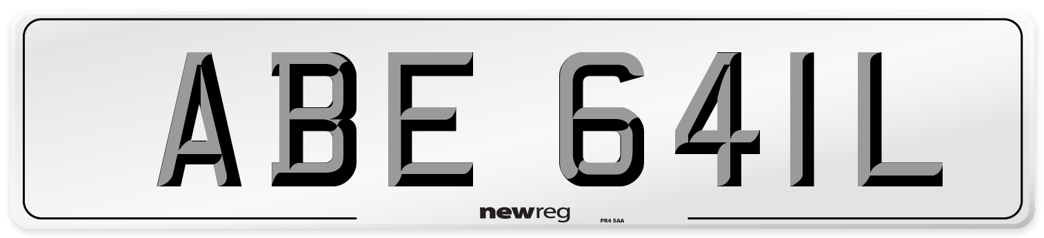 ABE 641L Number Plate from New Reg
